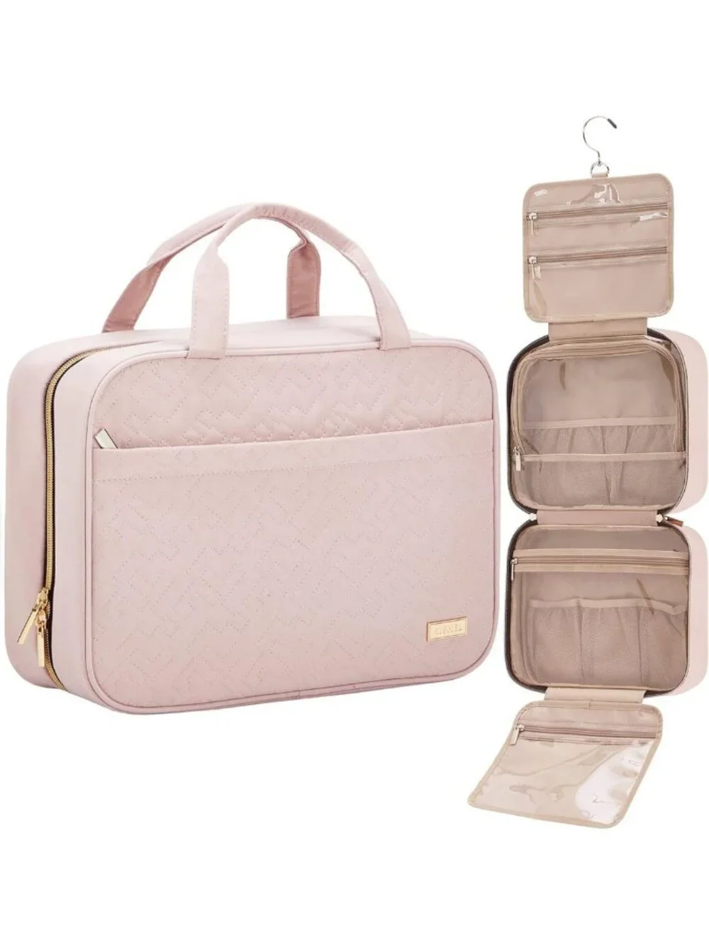Large Portable Travel Toiletry Bag for Women - Hanging Organizer for Shampoo